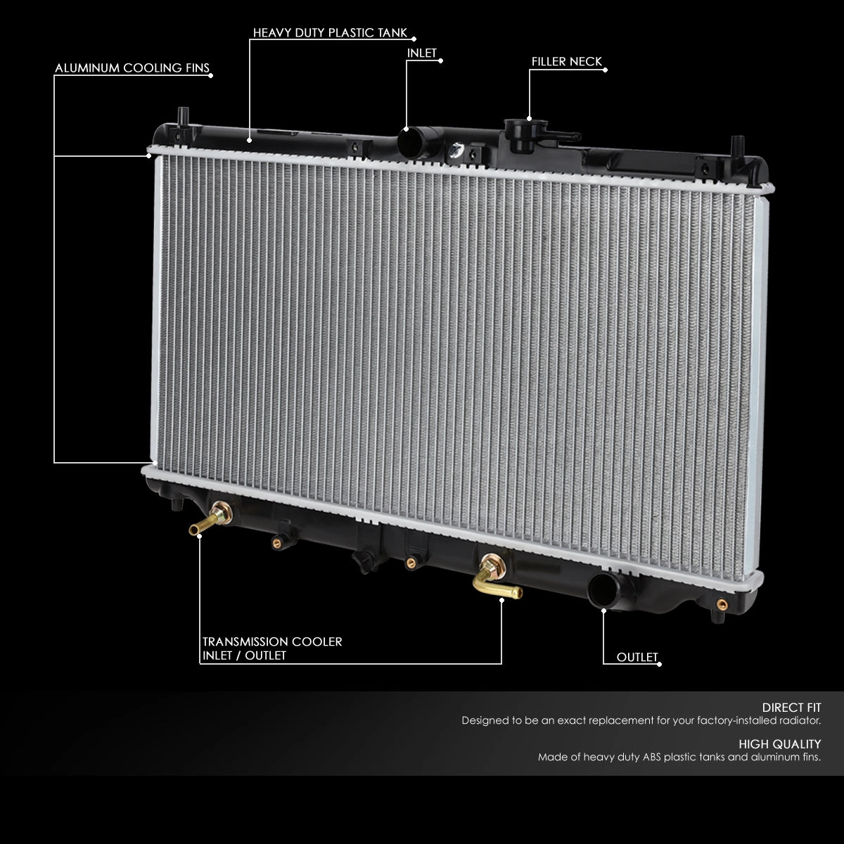 0019 Replacement Radiator<br>90-96 Honda Accord Prelude 2.2L AT