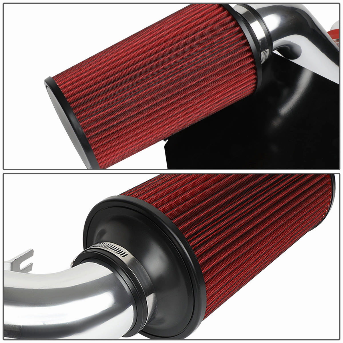 02-03 Jeep Liberty 3.7L V6 Aluminum Cold Air Intake w/Heat Shield Cone Filter