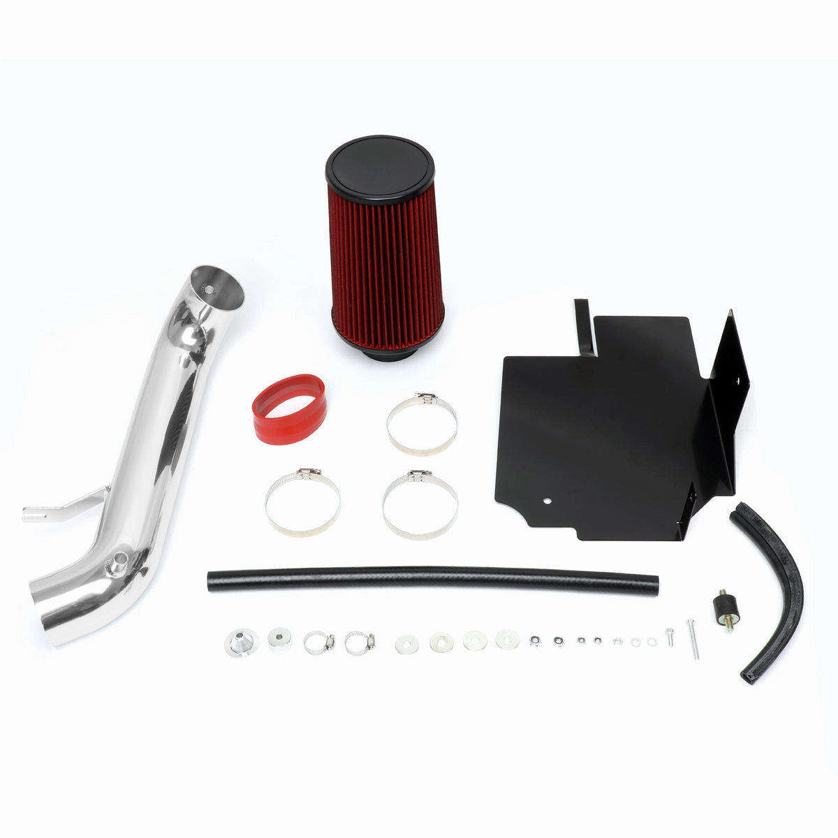 02-03 Jeep Liberty 3.7L V6 Aluminum Cold Air Intake w/Heat Shield Cone Filter