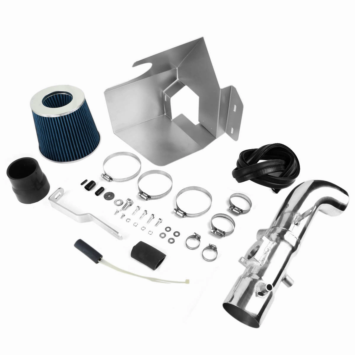02-06 Toyota Camry Solara 2.4L L4 Black Cold Air Intake w/Heat Shield Cone Filter