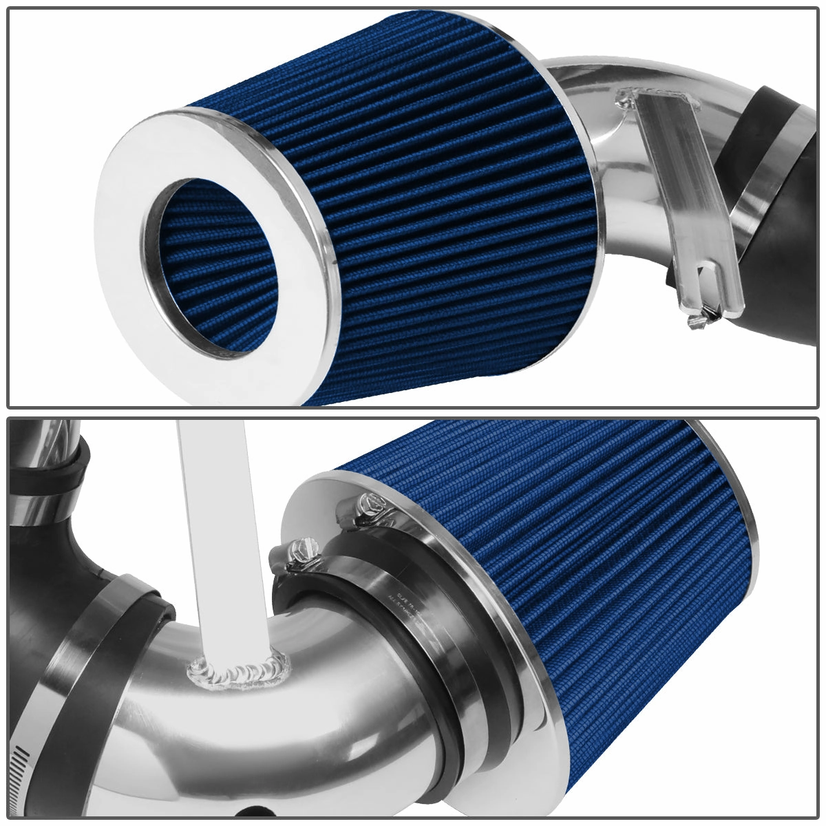 09-10 Dodge Charger Challenger 3.5L 6V Aluminum Cold Air Intake w/Blue Cone Filter