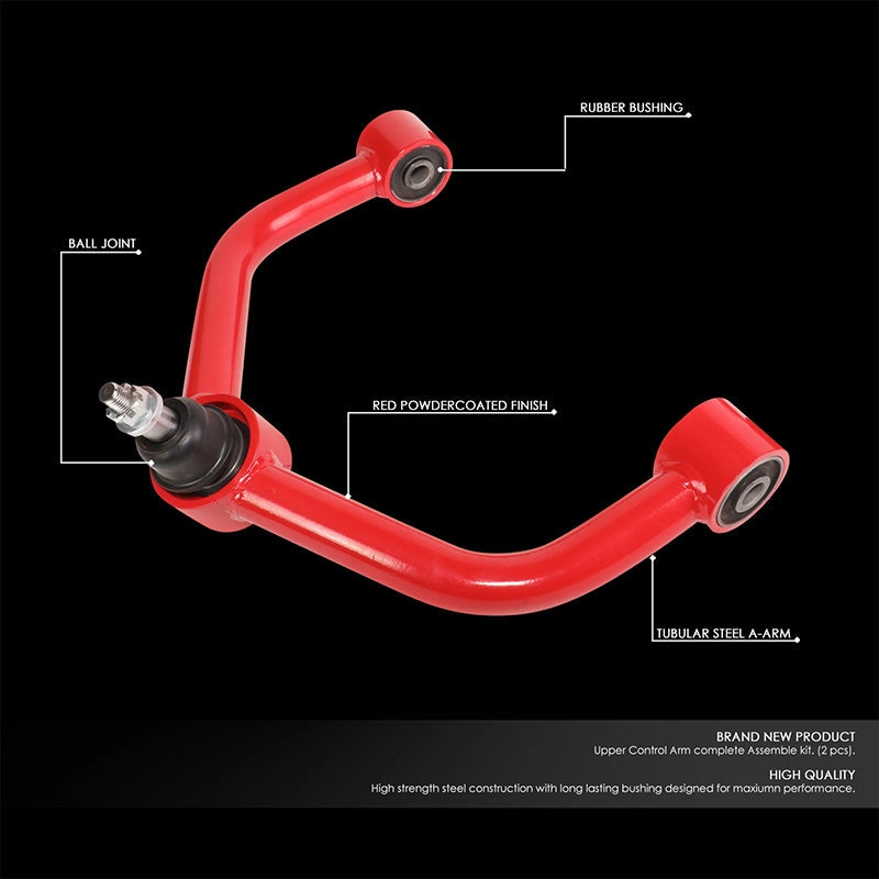 09-18 Dodge Ram 1500, 19-24 Classic  2 in. to 4 in. Lift Front Upper Control Arms - Red