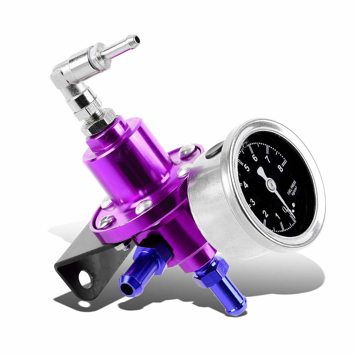 0 to 160 PSI Adjustable Aluminum Fuel Pressure Regulator   Liquid Filled Gauge
