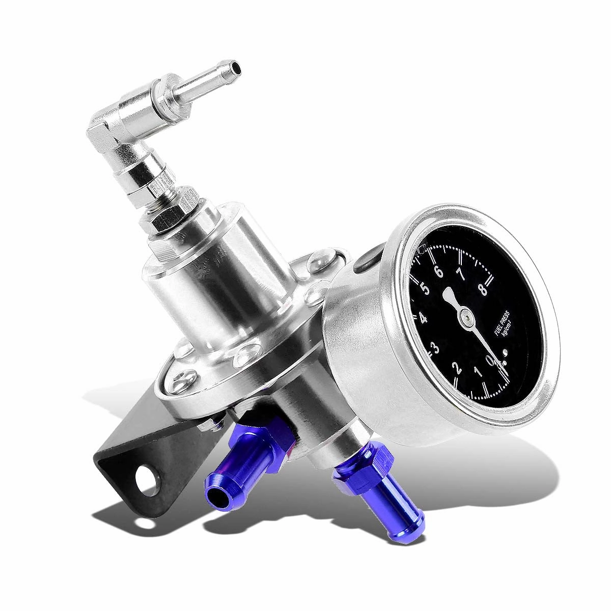 0 to 160 PSI Adjustable Aluminum Fuel Pressure Regulator   Liquid Filled Gauge