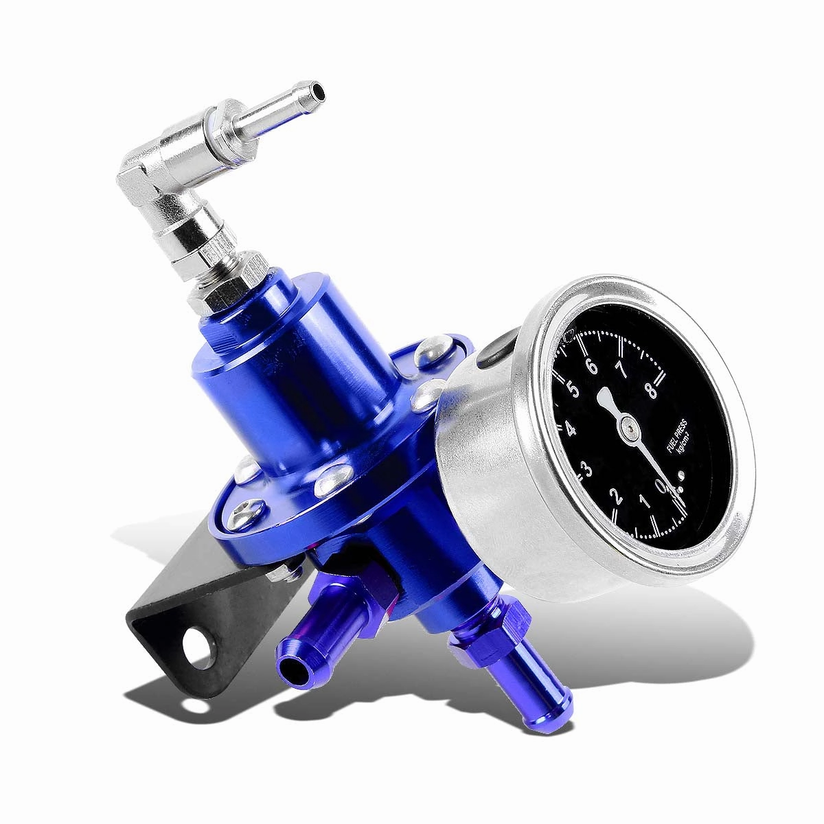 0 to 160 PSI Adjustable Aluminum Fuel Pressure Regulator   Liquid Filled Gauge