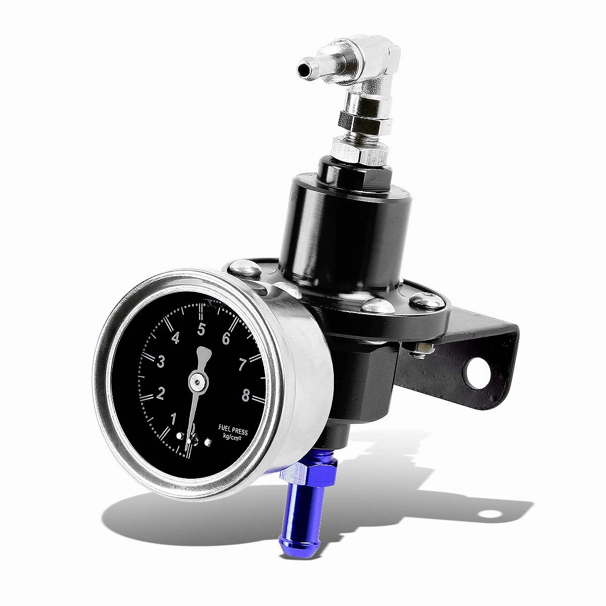 0 to 160 PSI Adjustable Aluminum Fuel Pressure Regulator   Liquid Filled Gauge