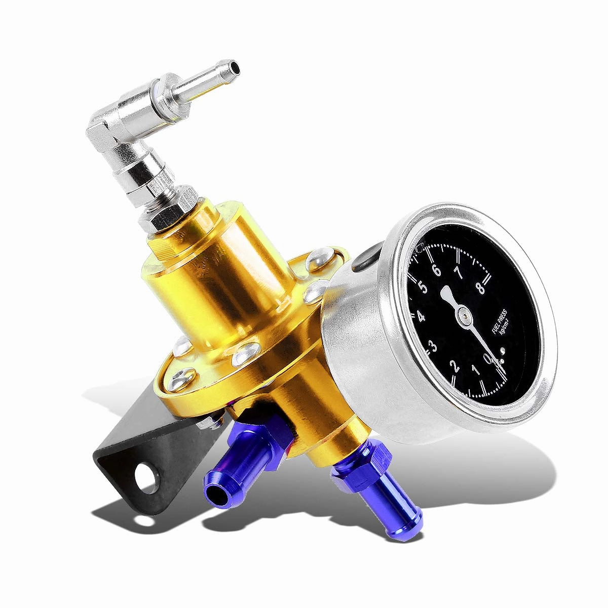 0 to 160 PSI Adjustable Aluminum Fuel Pressure Regulator   Liquid Filled Gauge