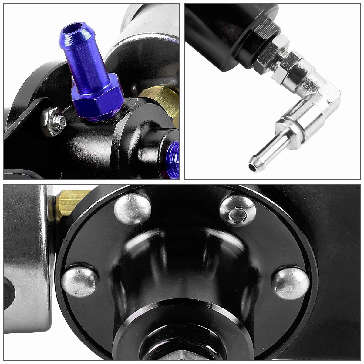 0 to 160 PSI Adjustable Aluminum Fuel Pressure Regulator   Liquid Filled Gauge