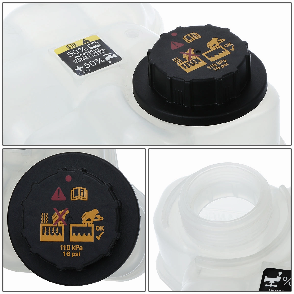 10-12 Ford Fusion Mercury Milan 2.5L 3.0L Coolant Overflow Reservoir w/ Cap