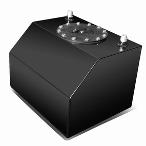 10 in. L x 12 in. W x 8.25 in. H 8AN Male Inlet Aluminum Fuel Tank - 4 Gallon Capacity