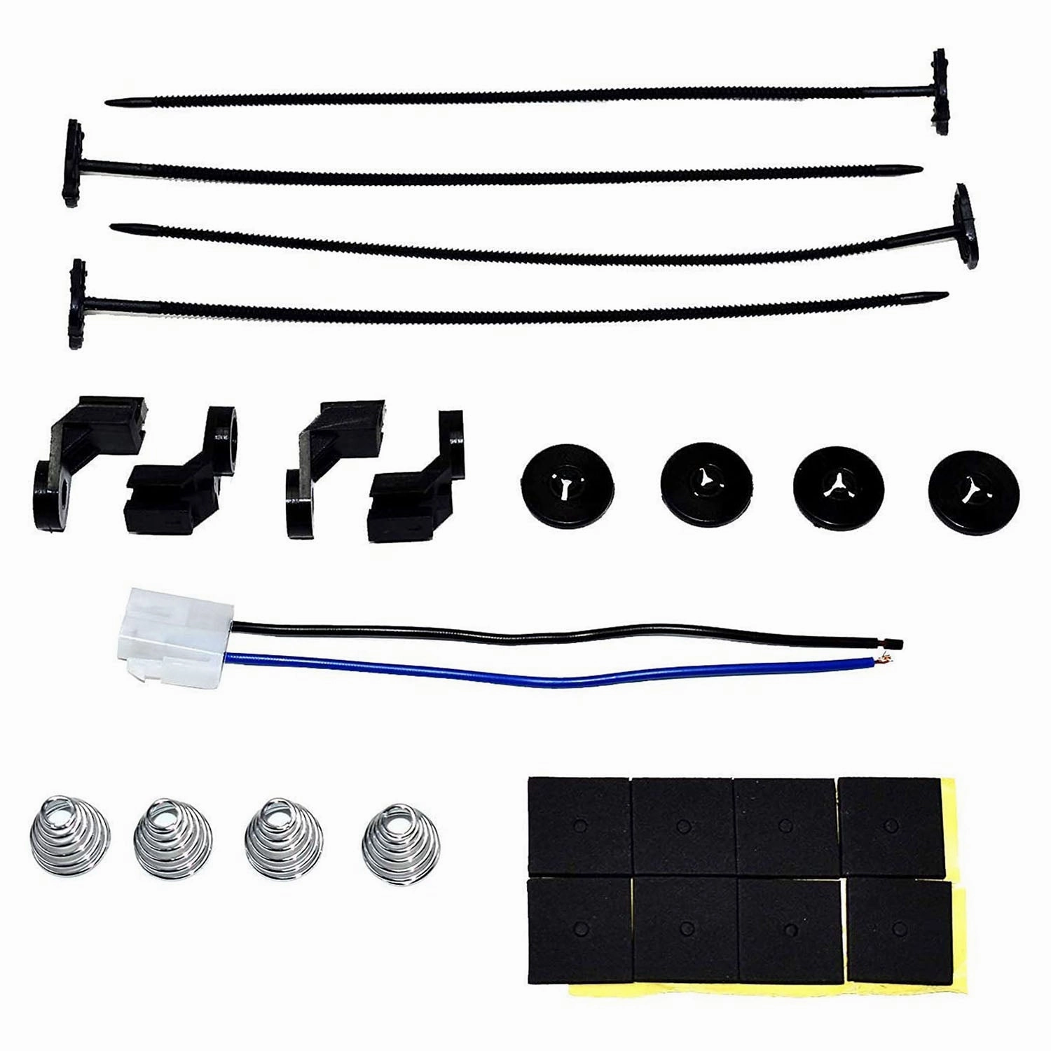 160061 16" High Performance Heavy Duty 12V Black Radiator Electric Wide Curved Cooling Fan Assembly Kit 8 Blade FAN 3000 CFM