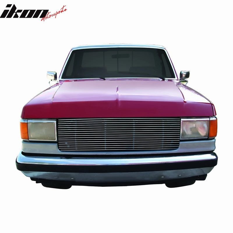 1987-1991 Ford Bronco & F-150 Cutout Style Polished Silver Front Grile