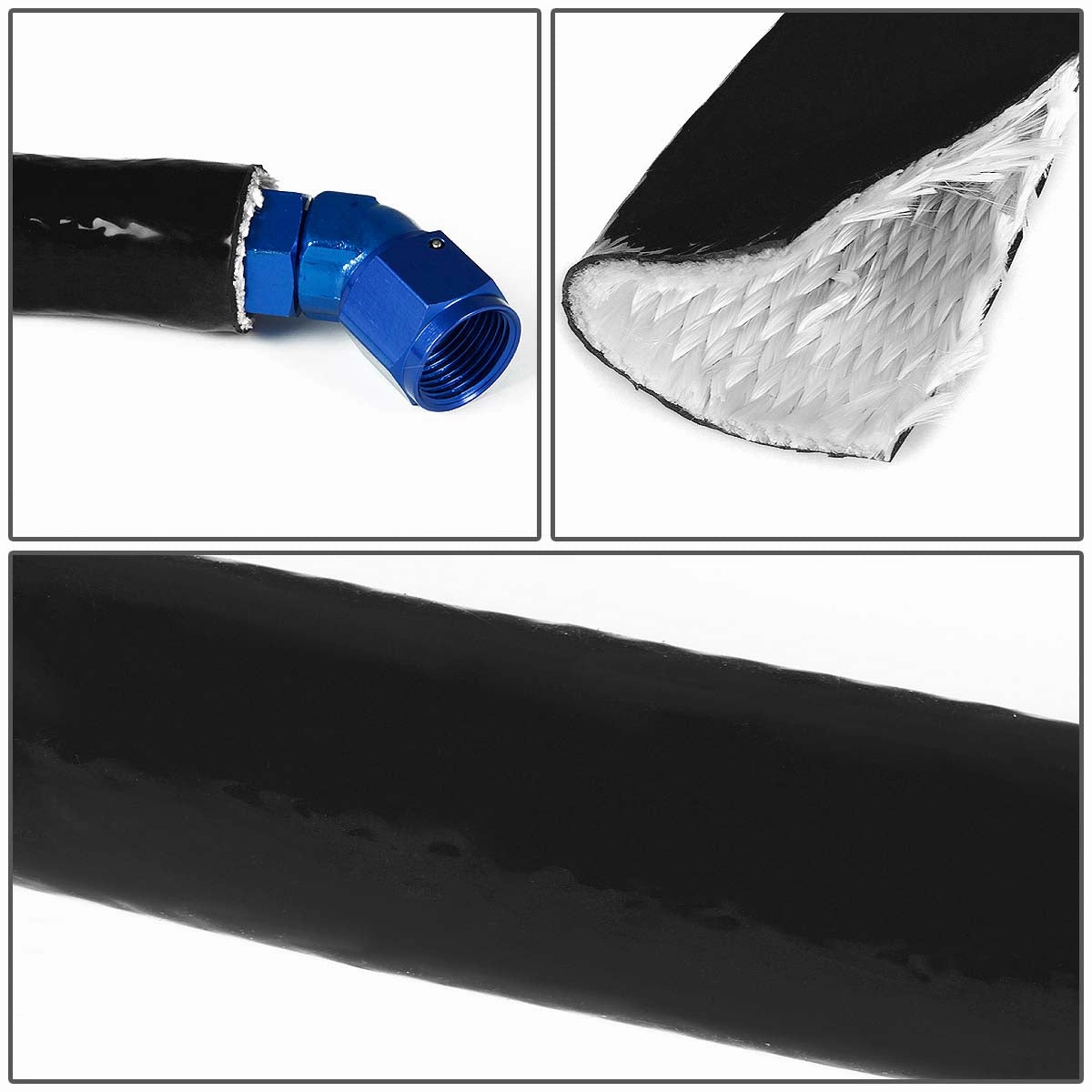 1/4 in. 6mm High-Temperature Silicone/Fiberglass Fire Sleeve Hose