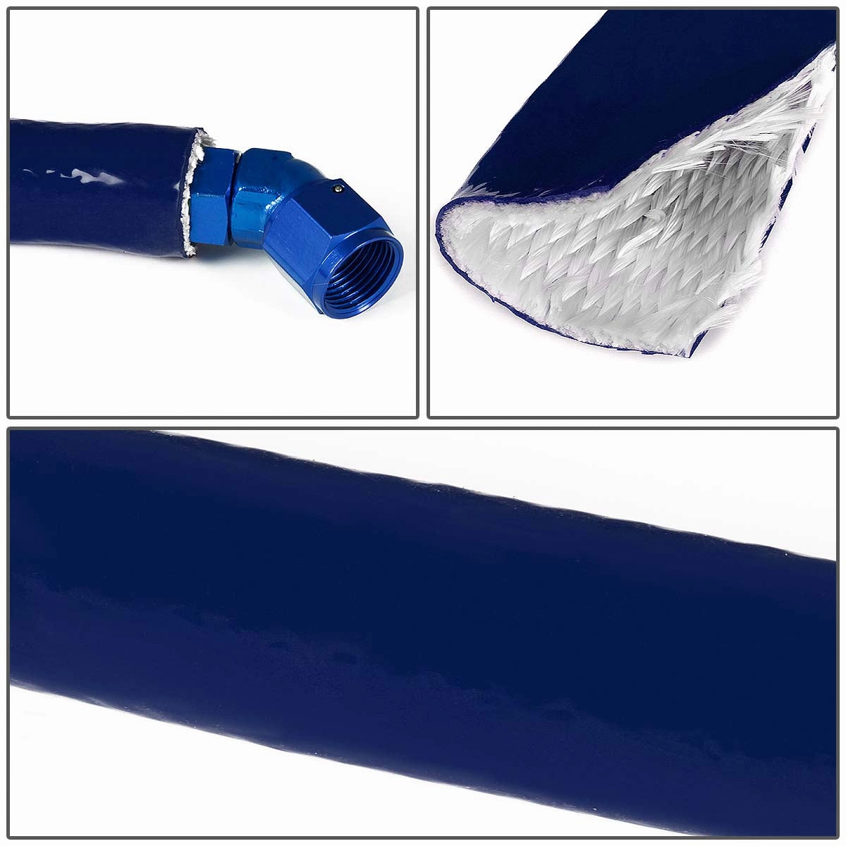 1 in. 25mm High-Temperature Silicone/Fiberglass Fire Sleeve Hose