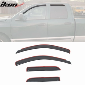 2002-2009 Dodge Ram 1500 2500 3500 Quad Cab Window Visors In Channel