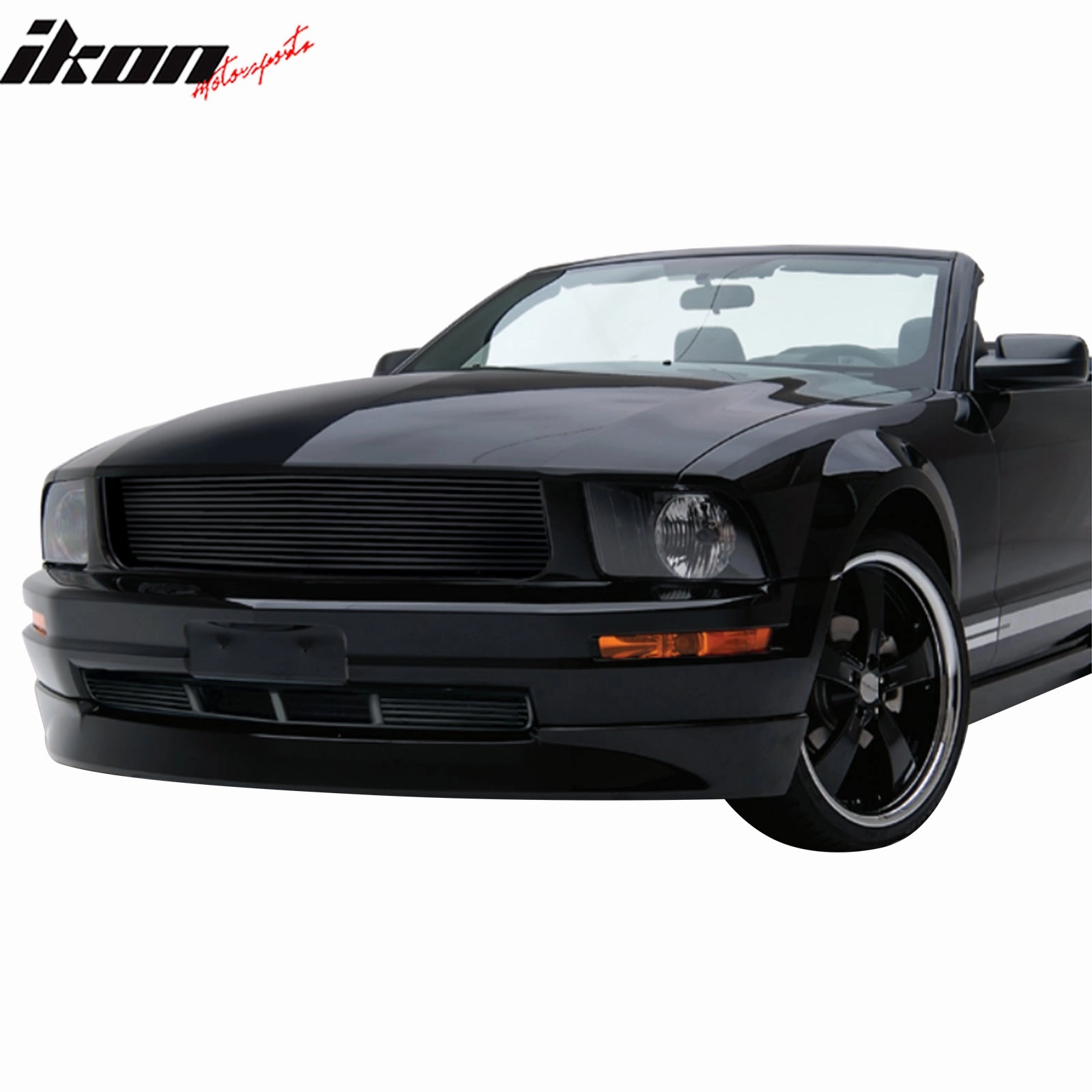 2005-2009 Ford Mustang V6 Billet Style Black Front Upper Grille ABS