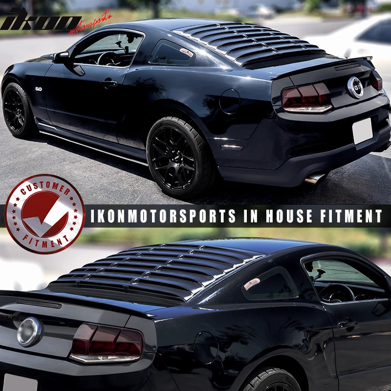 2005-2014 Ford Mustang Rear Window Louvers Side Vent Scoops ABS PU