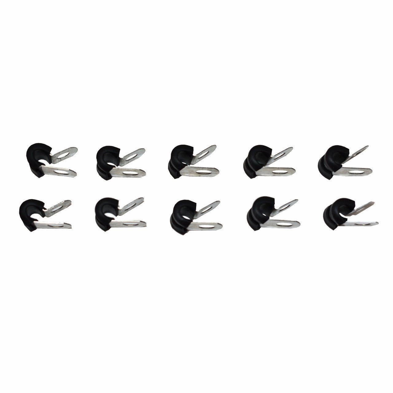 3-16 Line Clamp Stainless Steel Removable Neoprene Cushion ‚Äî Brake Fuel Oil Lines Ignition Wires Battery Cables Protection 10 Pack