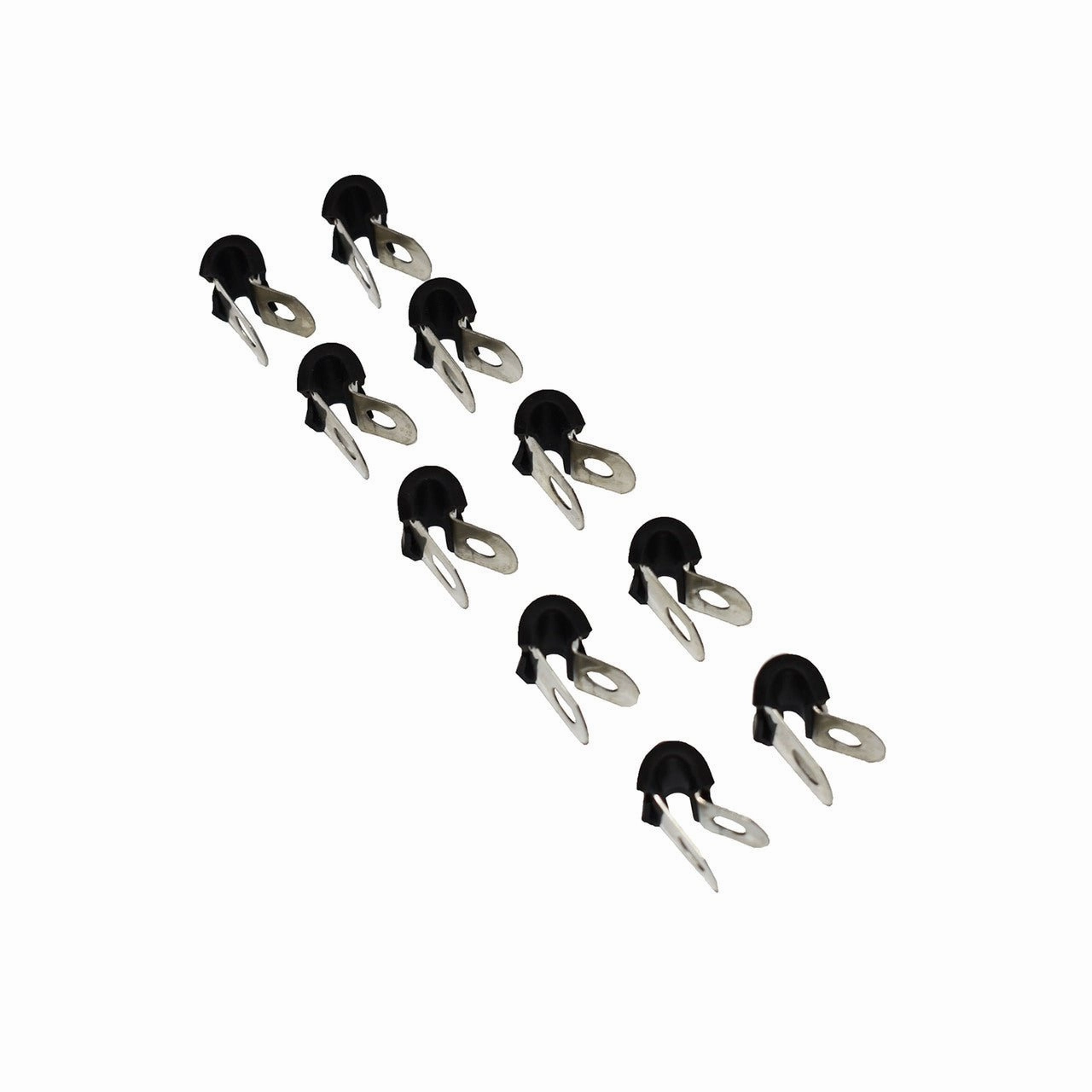 3-16 Line Clamp Stainless Steel Removable Neoprene Cushion ‚Äî Brake Fuel Oil Lines Ignition Wires Battery Cables Protection 10 Pack