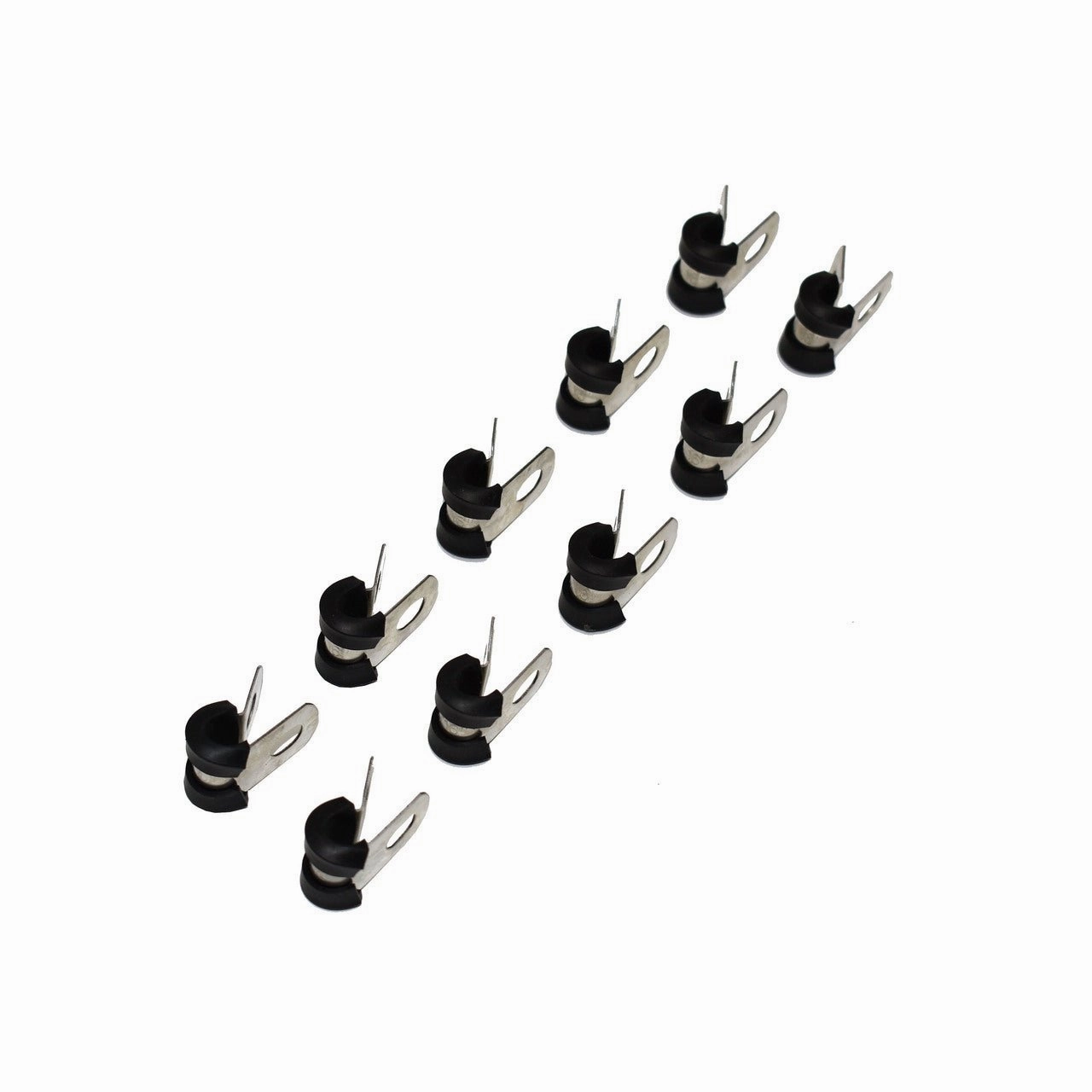 3-16 Line Clamp Stainless Steel Removable Neoprene Cushion ‚Äî Brake Fuel Oil Lines Ignition Wires Battery Cables Protection 10 Pack