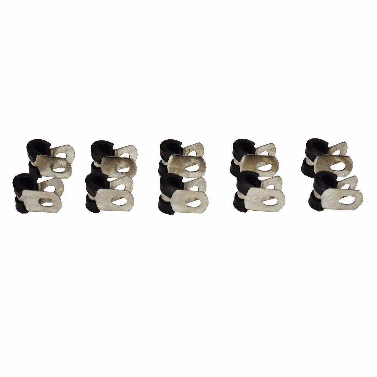 3-16 Line Clamp Stainless Steel Removable Neoprene Cushion ‚Äî Brake Fuel Oil Lines Ignition Wires Battery Cables Protection 10 Pack