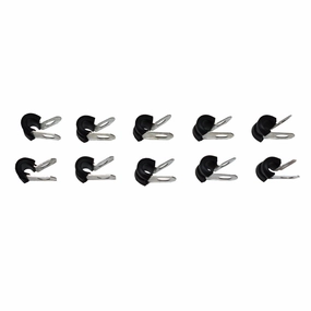 3-16 Line Clamp Stainless Steel Removable Neoprene Cushion ‚Äî Brake Fuel Oil Lines Ignition Wires Battery Cables Protection 10 Pack