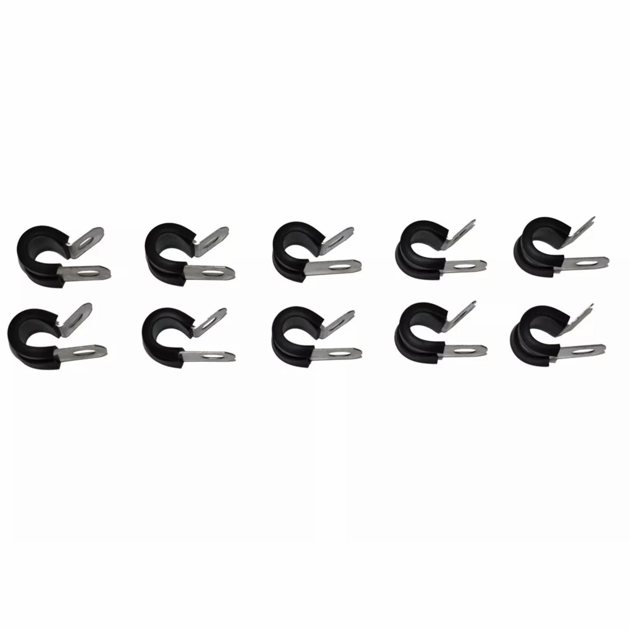 3-8 Line Clamp Stainless Steel Removable Neoprene Cushion ‚Äî Brake Fuel Oil Lines Ignition Wires Battery Cables Protection ‚Äî 10 Pack