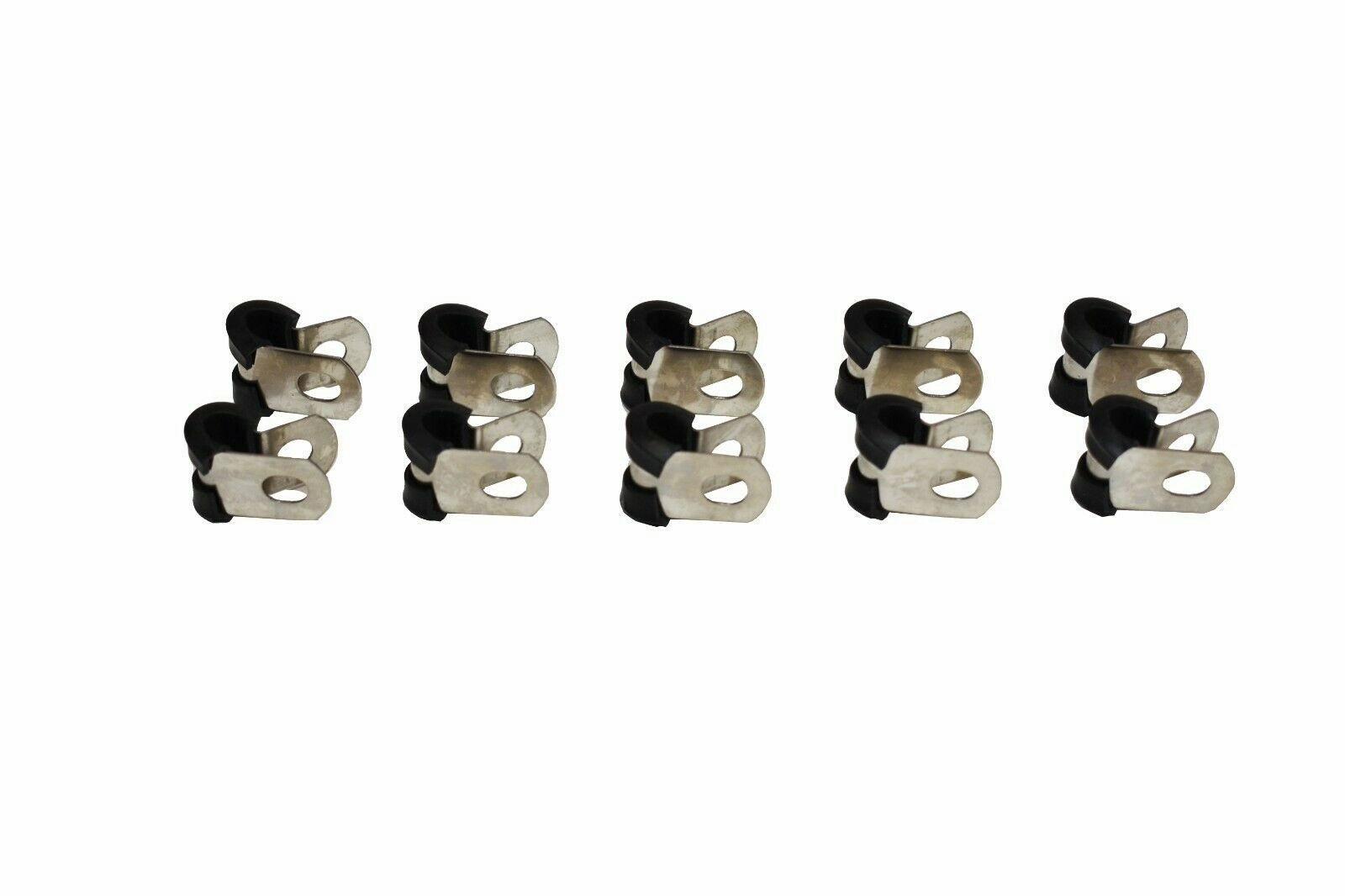 3-8 Line Clamp Stainless Steel Removable Neoprene Cushion ‚Äî Brake Fuel Oil Lines Ignition Wires Battery Cables Protection ‚Äî 10 Pack