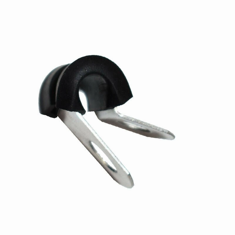 3-8 Line Clamp Stainless Steel Removable Neoprene Cushion ‚Äî Brake Fuel Oil Lines Ignition Wires Battery Cables Protection ‚Äî 10 Pack