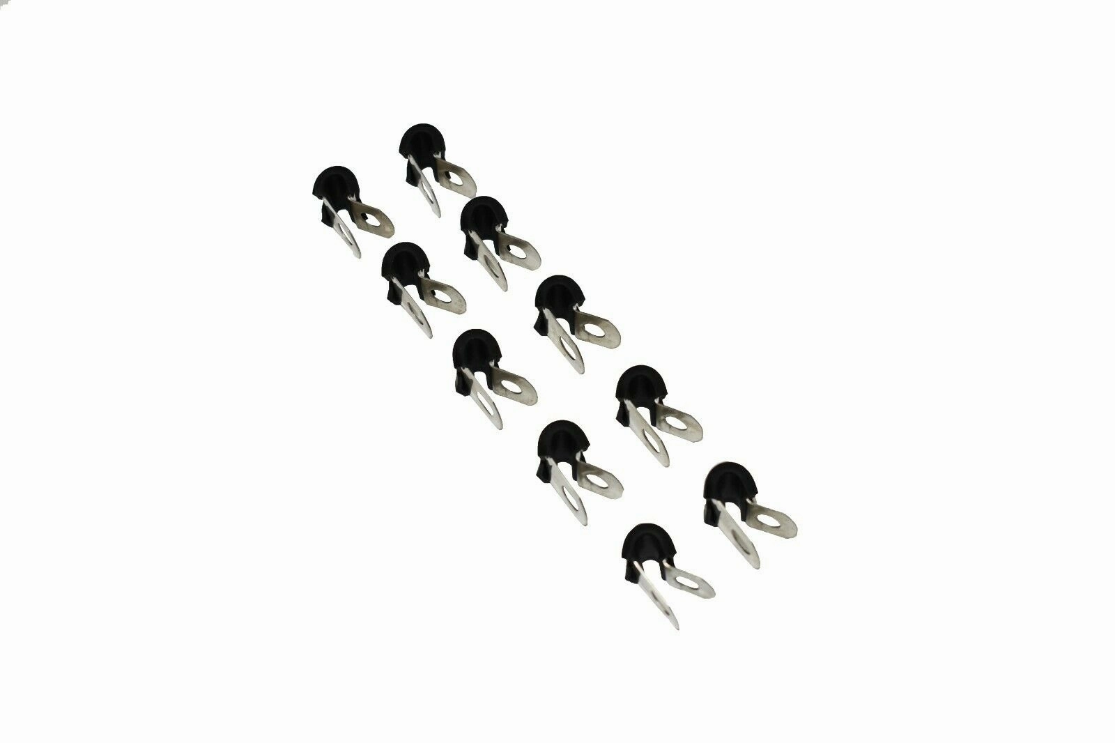 3-8 Line Clamp Stainless Steel Removable Neoprene Cushion ‚Äî Brake Fuel Oil Lines Ignition Wires Battery Cables Protection ‚Äî 10 Pack
