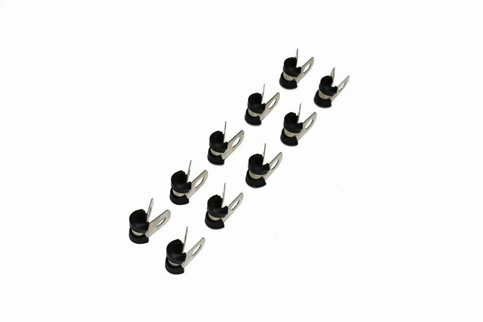 3-8 Line Clamp Stainless Steel Removable Neoprene Cushion ‚Äî Brake Fuel Oil Lines Ignition Wires Battery Cables Protection ‚Äî 10 Pack