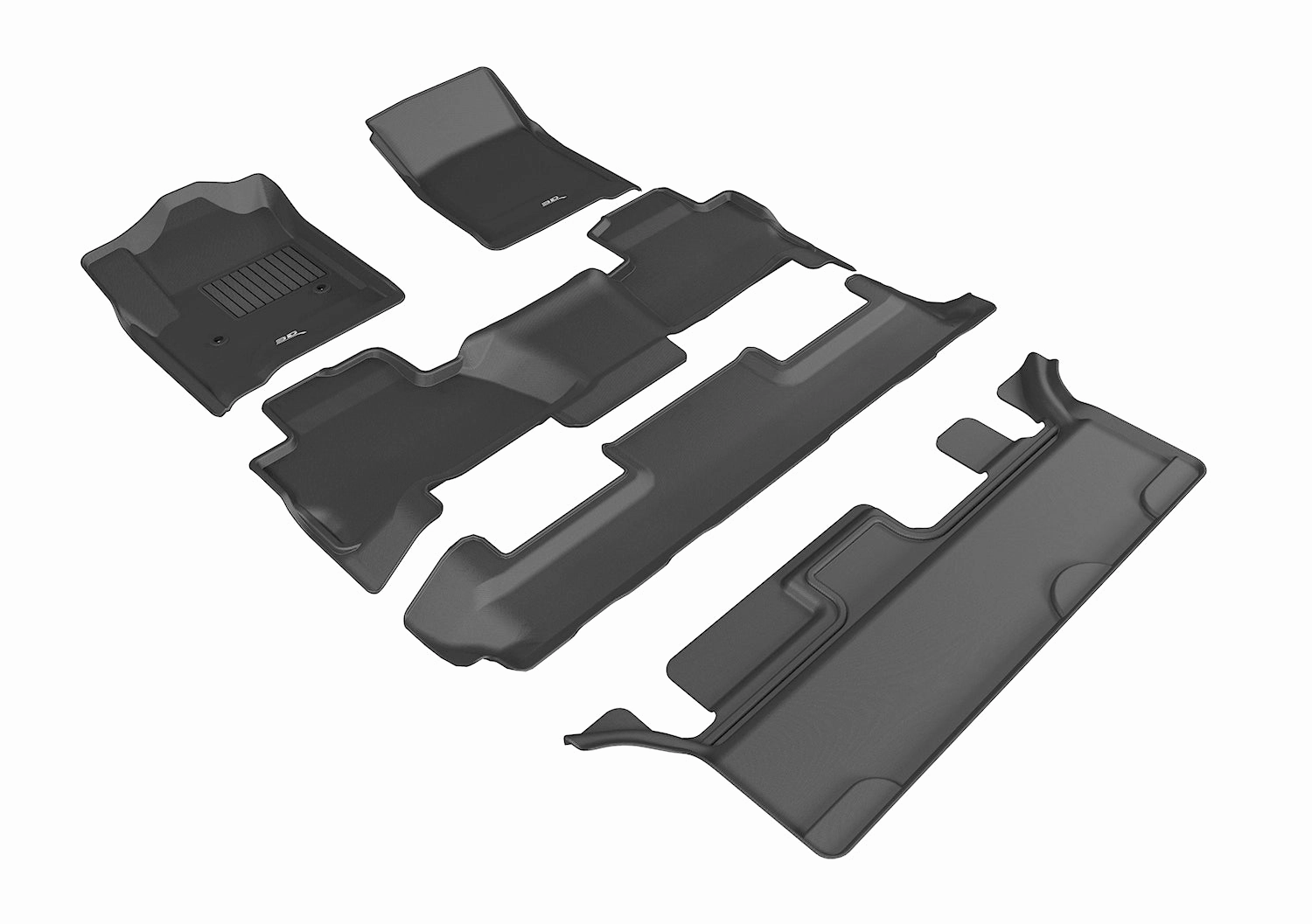 3D MAXpider Floor Mats GMC Yukon / Yukon XL (15-20) All-Weather Kagu Series - Front /  Second / Third Row