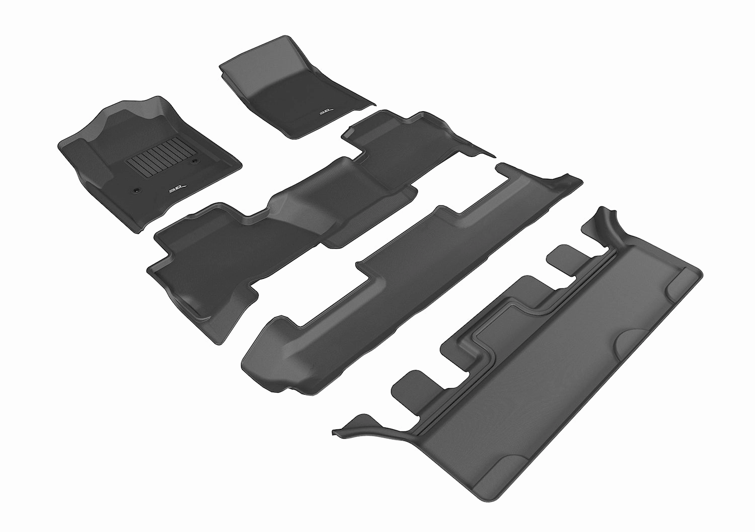 3D MAXpider Floor Mats GMC Yukon / Yukon XL (15-20) All-Weather Kagu Series - Front /  Second / Third Row