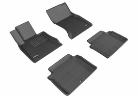 3D MAXpider Floor Mats Hyundai Genesis AWD Sedan (15-16) All-Weather Kagu Series Black - Front or Second Row