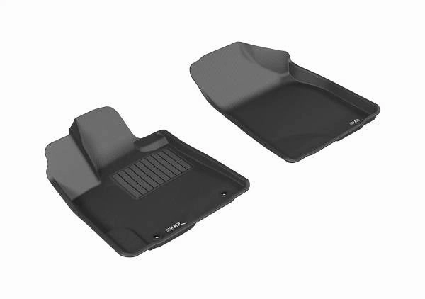 3D MAXpider Floor Mats Toyota Highlander Gas / Hybrid (08-13) All-Weather Kagu Series Black - Front / Second / Third Row