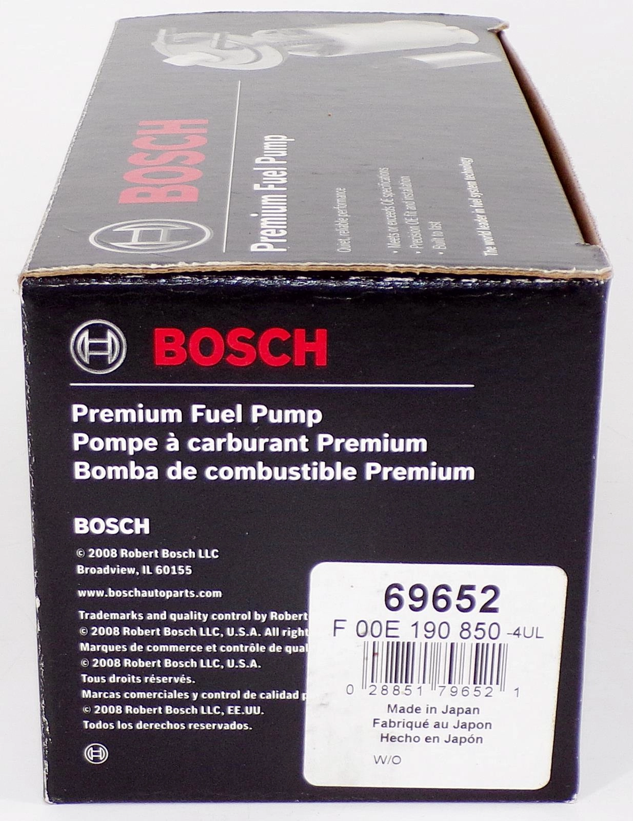 69652 F00E190850 New Bosch Turbo Fuel Pump for Mazda Chrysler Honda Acura Dodge