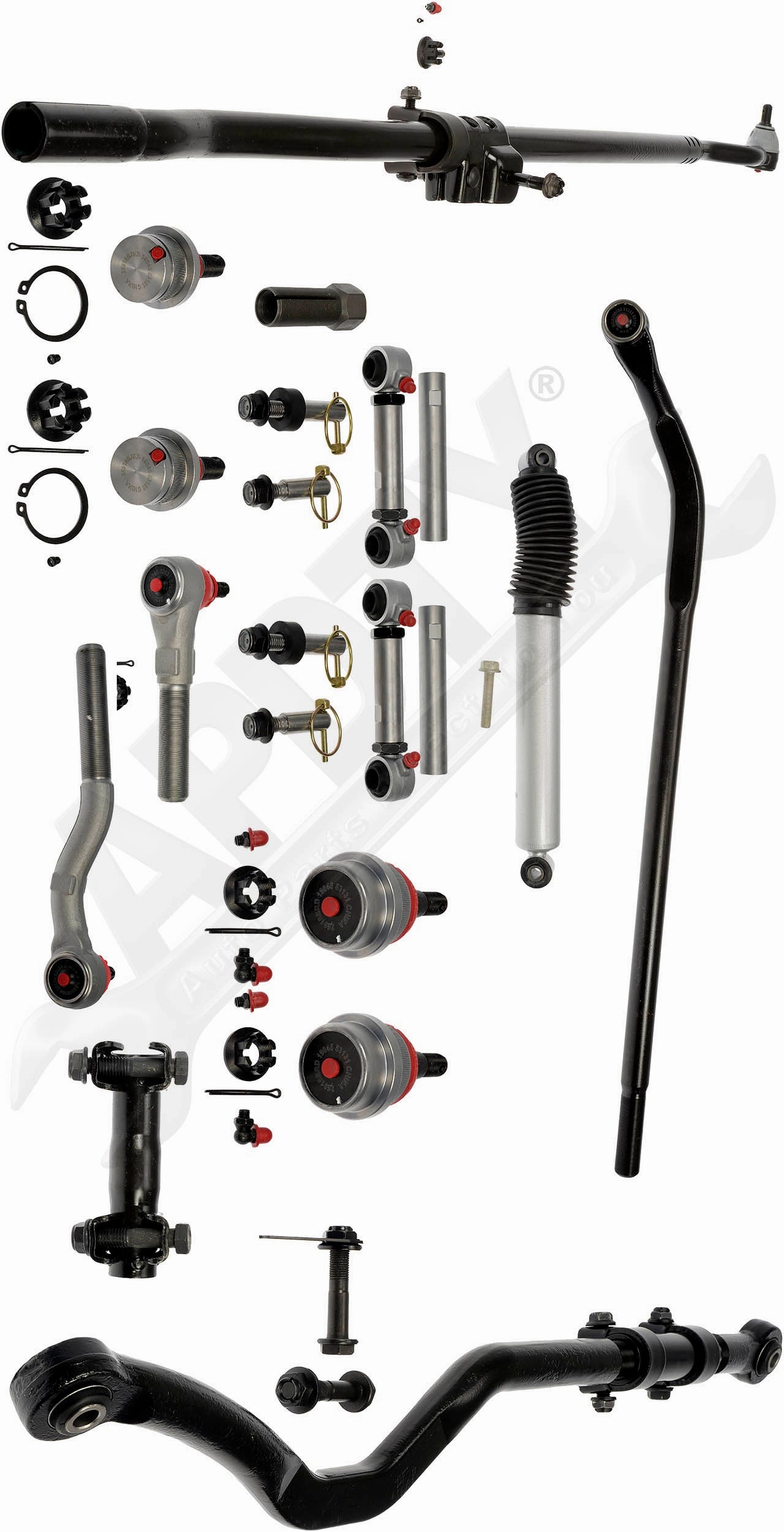 APDTY 159865 Suspension Steering Wobble Repair Fix Kit "JK"