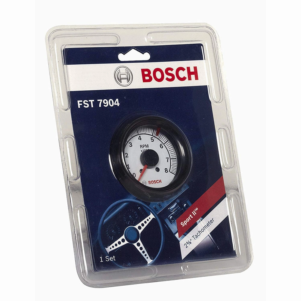 BOSCH FST 7904 SP0F000022 Sport II 2-5/8" Tachometer (White Dial Face, Black Bezel)