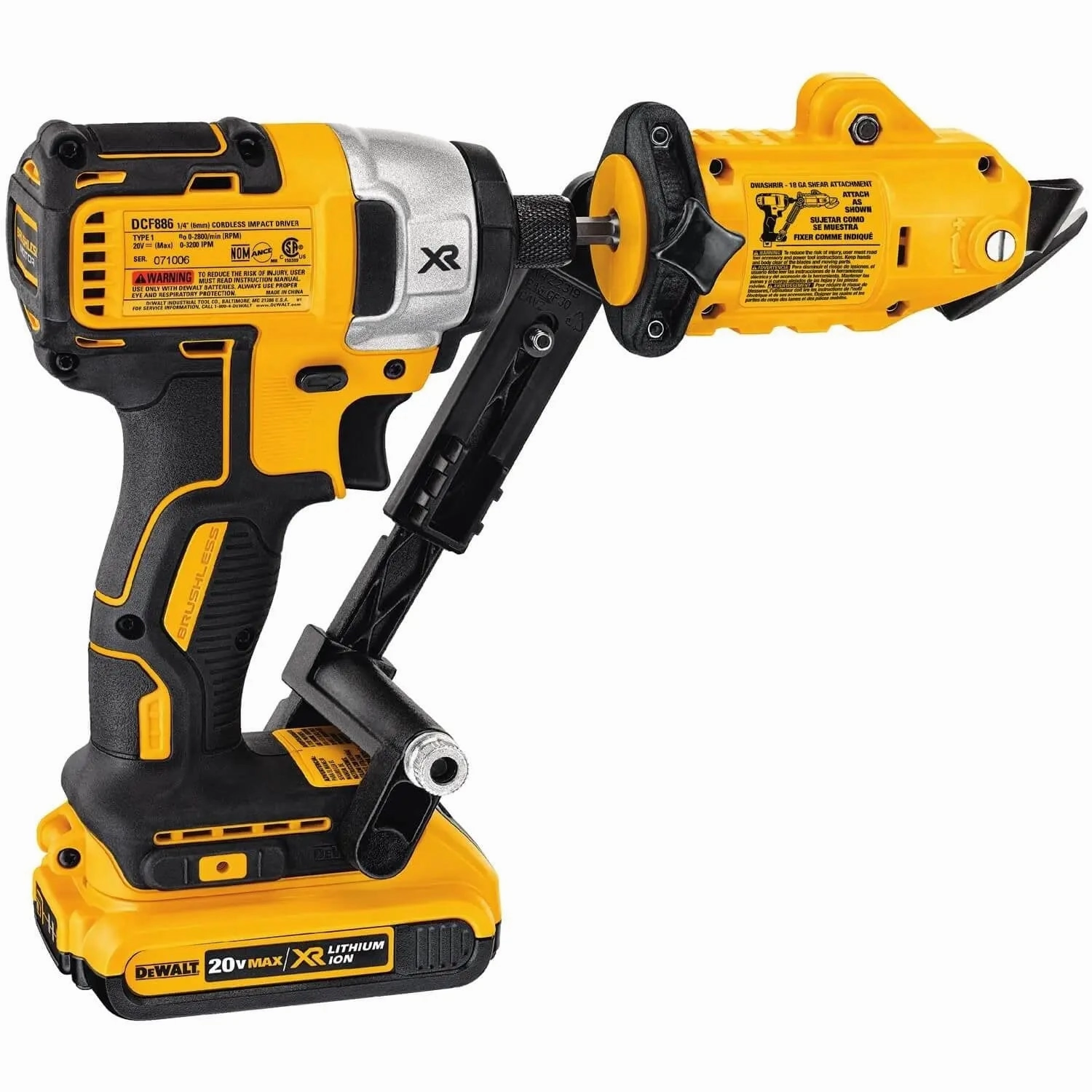 DEWALT DWASHRIR-18  Guage Metal Shears Attachment, IMPACT READY