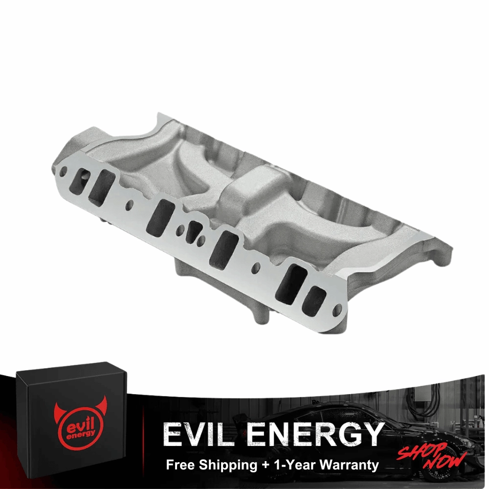 Dual-Plane Intake Manifold for Ford Small Block Carbureted Engines (221/260/289/302) | Satin Aluminum | Off-Road Use| EVIL ENERGY