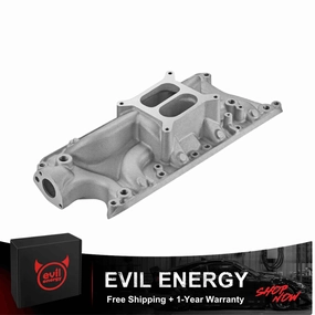 Dual-Plane Intake Manifold for Ford Small Block Carbureted Engines (221/260/289/302) | Satin Aluminum | Off-Road Use| EVIL ENERGY