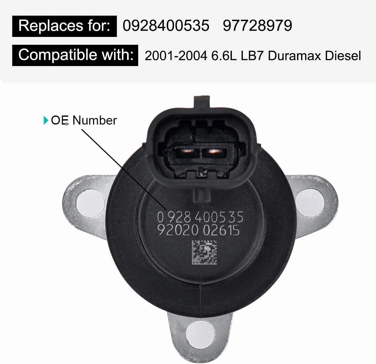 EVIL ENERGY 0928400535 Diesel Fuel Pressure Regulator Compatible with 2001-2004 6.6L LB7 Duramax Diesel