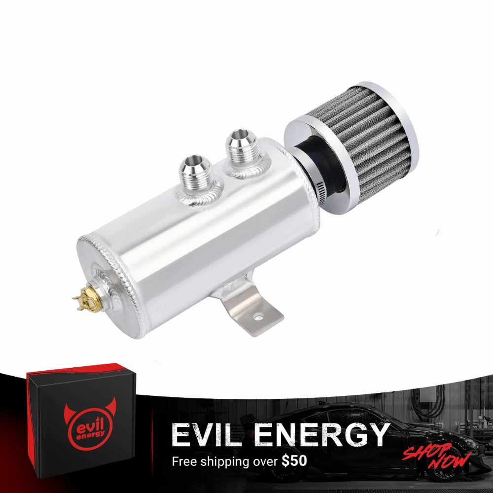 EVIL ENERGY 10AN Baffled Oil Catch Can Oil Breather Tank with Valve 750ML Universal