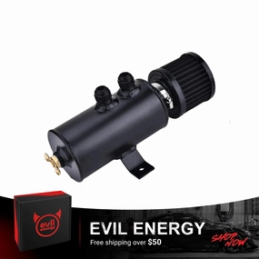 EVIL ENERGY 10AN Baffled Oil Catch Can Oil Breather Tank with Valve 750ML Universal
