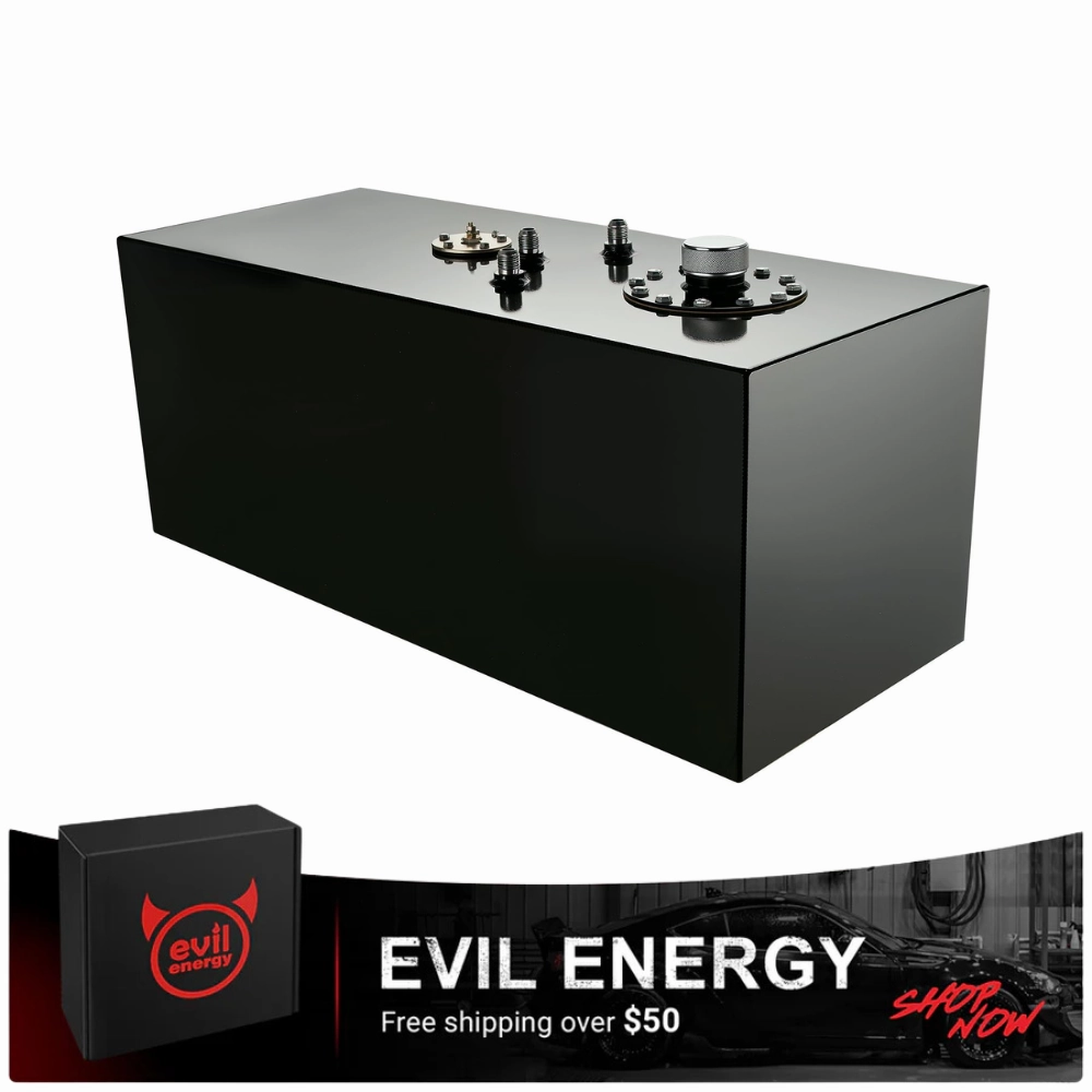 EVIL ENERGY 19 Gallon Fuel Cell Gas Tank Aluminum with Level Sender Street Drift Black
