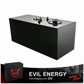 EVIL ENERGY 19 Gallon Fuel Cell Gas Tank Aluminum with Level Sender Street Drift Black