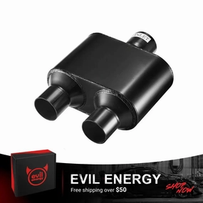 EVIL ENERGY 2.5" In 2.25" Out/3.0" In 2.5" Out Super 10 Series Center In Dual Out Exhaust Muffler