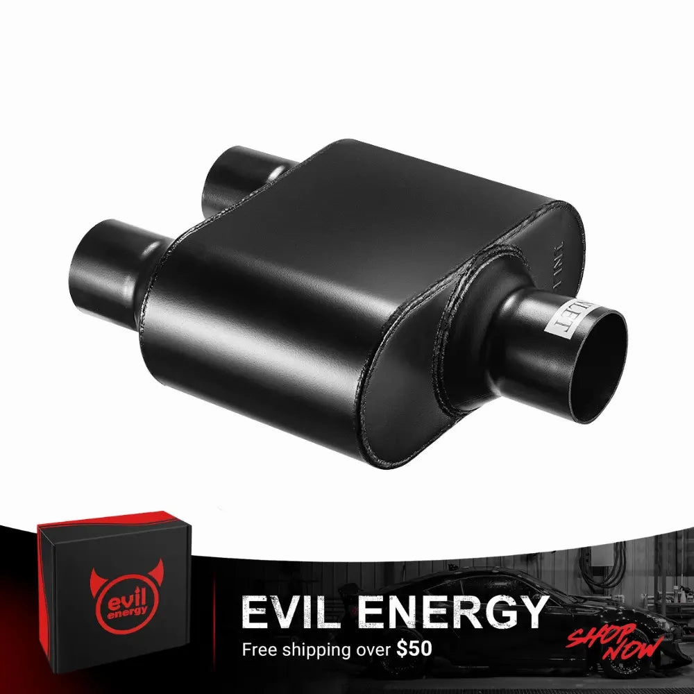 EVIL ENERGY 2.5" In 2.25" Out/3.0" In 2.5" Out Super 10 Series Center In Dual Out Exhaust Muffler