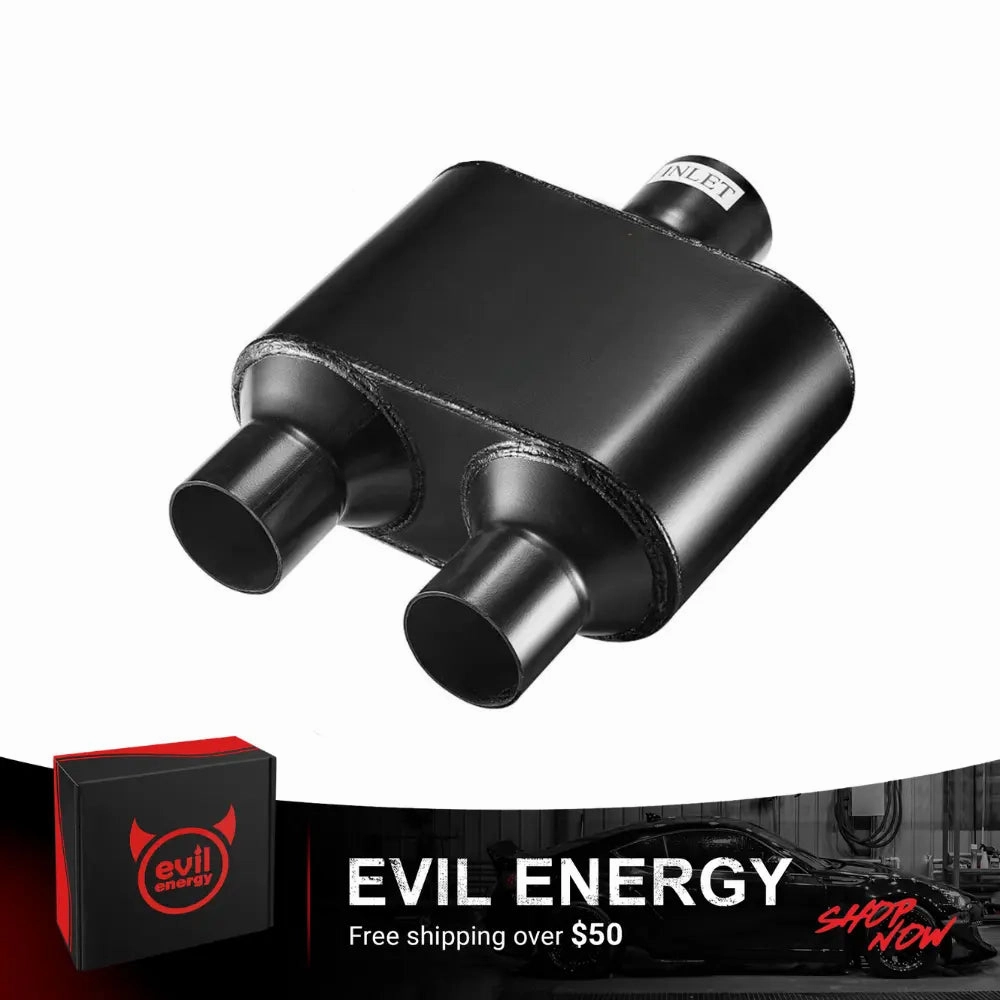 EVIL ENERGY 2.5" In 2.25" Out/3.0" In 2.5" Out Super 10 Series Center In Dual Out Exhaust Muffler