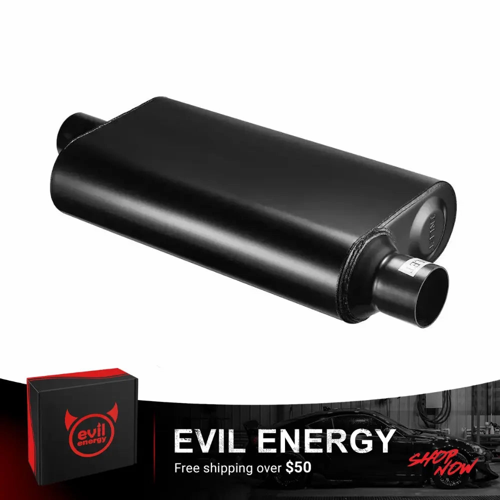 EVIL ENERGY 2.5" In 2.5" Out / 3.0" In 3.0" Out 50 Series Offset In Center Out Exhaust Muffler